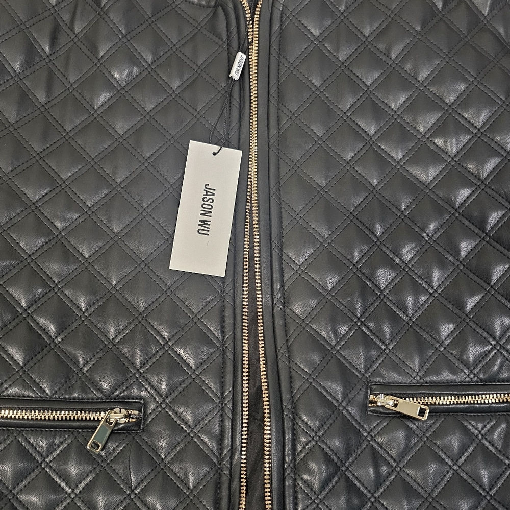 Nwt- Jason Wu Black Quilted Leather Jacket - Picture 2 of 6